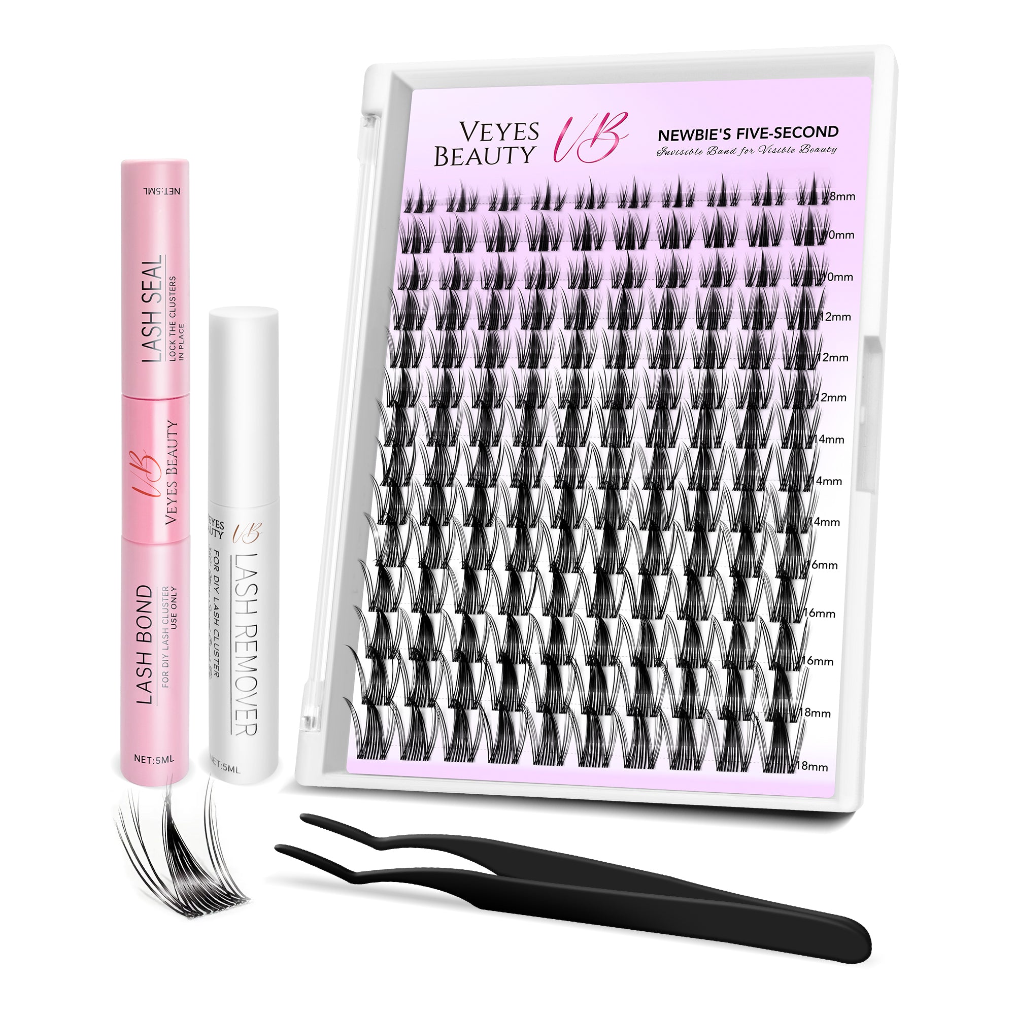 VeyesBeauty Black Manga Cluster Lashes Kit